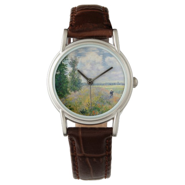 Poppy Fält nära Argentina av Claude Monet Armbandsur (Framsida)