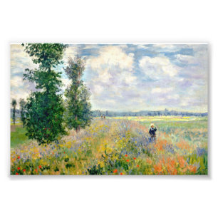 Poppy Fält nära Argentina av Claude Monet Fototryck