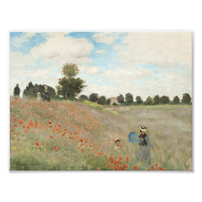 Poppy Fält nära Argentina av Claude Monet Fototryck (Framsidan)