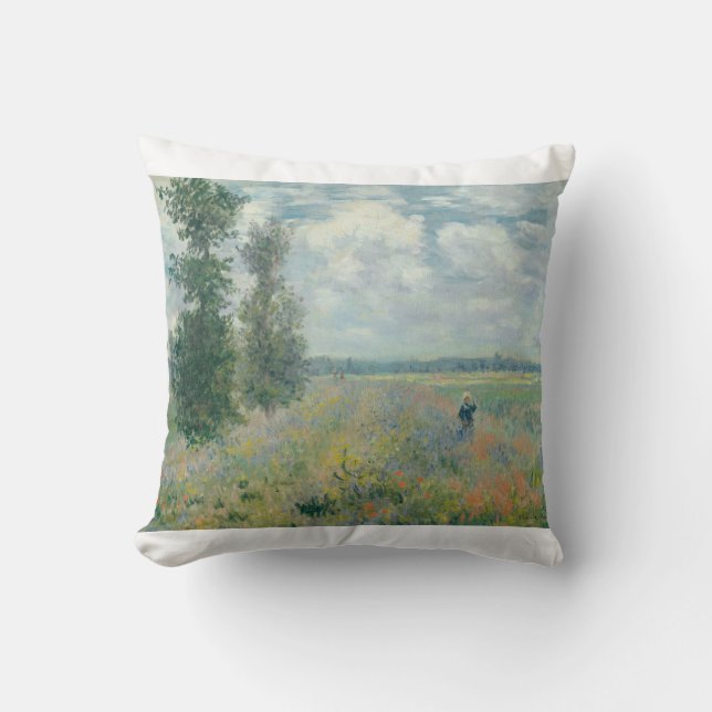 Poppy Fält nära Argentina av Claude Monet Kudde (Framsida)