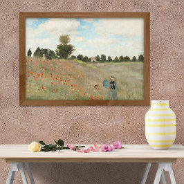 Poppy Fält nära Argentina av Claude Monet Poster
