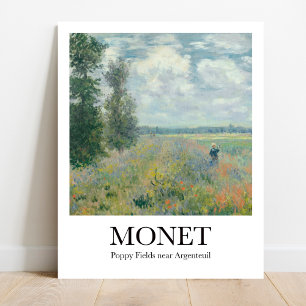 Poppy Fält nära Argentina av Claude Monet Poster