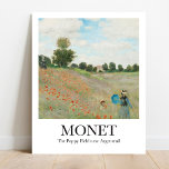 Poppy Fält nära Argentina av Claude Monet Poster<br><div class="desc">Denna poster ger en högkvalitativ återgivning av Claude Monets landskapsmålning från 1873, med titeln The Poppy Fält nära Argentina. Målningen visar en bild av en fält av röda poppies nära staden Argenteuil, där Monet bodde med sin familj. Målaren skildrar också sin fru Camille och sin son Jean, som går bland...</div>