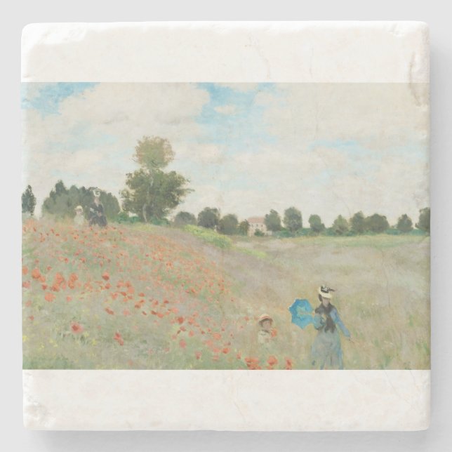 Poppy Fält nära Argentina av Claude Monet Stenunderlägg (Framsidan)