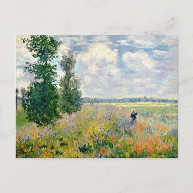 Poppy Fält nära Argentina av Claude Monet Vykort (Framsida)