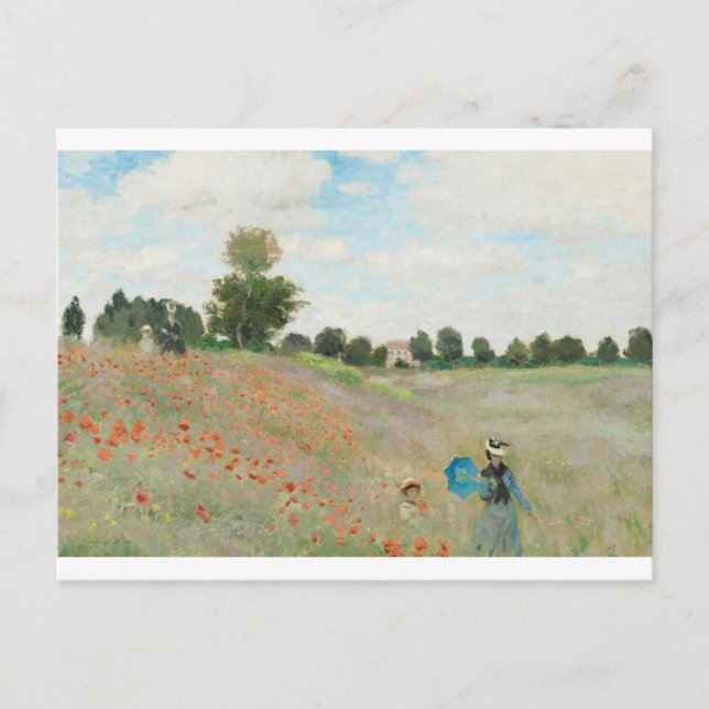 Poppy Fält nära Argentina av Claude Monet Vykort (Framsida)