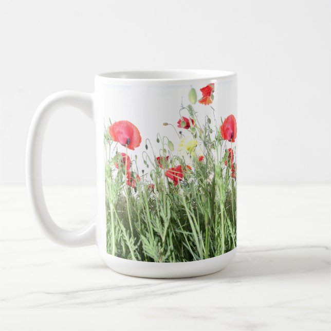 Poppy fält Nature blommar blommor Kaffemugg (Vänster)