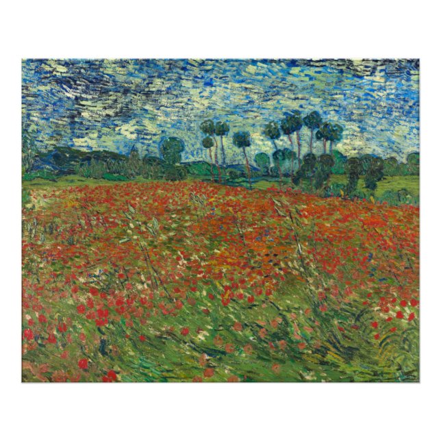 Poppy Fält Vincent Van Gogh Fototryck (Framsidan)