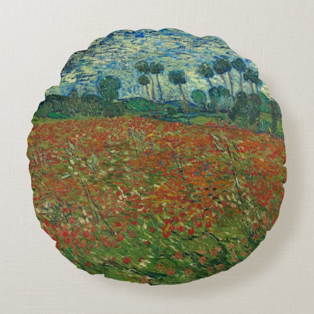 Poppy Fält - Vincent van Gogh Rund Kudde (Framsidan)