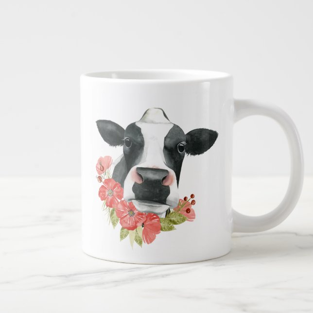Poppy Farm - Cow with Flowers Jumbo Mugg (Höger)
