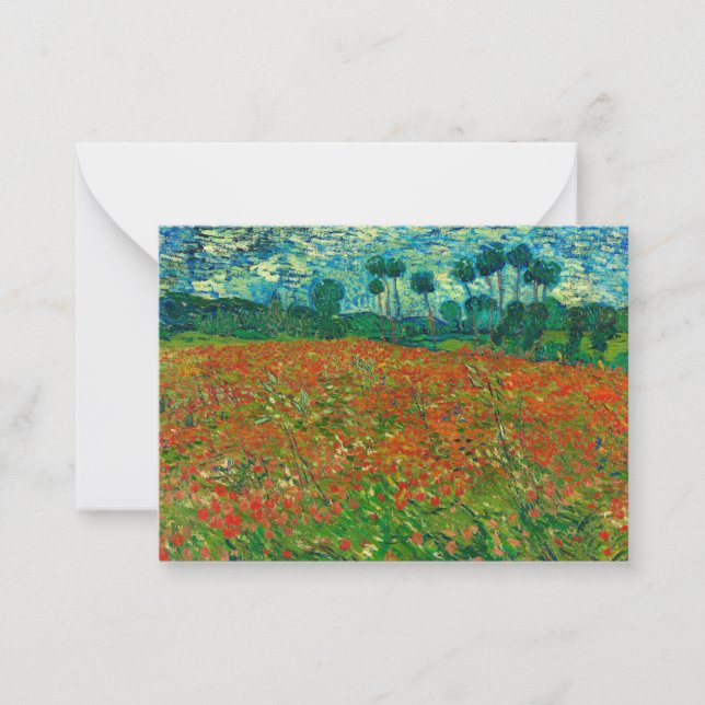 Poppy Field by Vincent van Gogh Anteckningskort (Framsida)