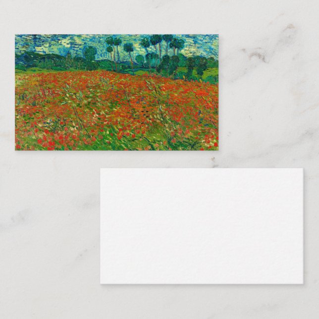 Poppy Field by Vincent van Gogh Visitkort (Fram/baksida)