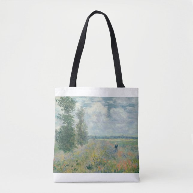 Poppy Fields near Argenteuil by Claude Monet Tygkasse (Framsida)