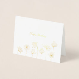 Poppy Flower Anpassningsbar Gold Foil Greeting Car Folierat Kort