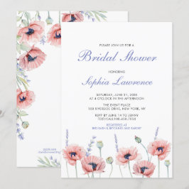 Poppy Flower Bröllop Inbjudningskort för möhippan