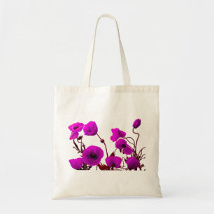 Poppy Flower Lila Blommigt Bröllop Bridesmaid Gift Tygkasse