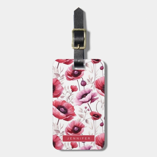 Poppy Flower Luggage-taggar Bagagebricka (Vertikal Framsida)