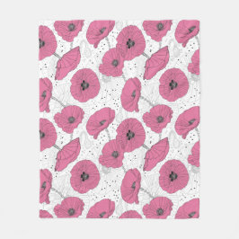 Poppy Flower mönster fleece filt