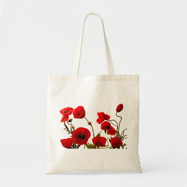 Poppy Flower Red Blommigt Bröllop Bridesmaid Gift Tygkasse (Framsidan)