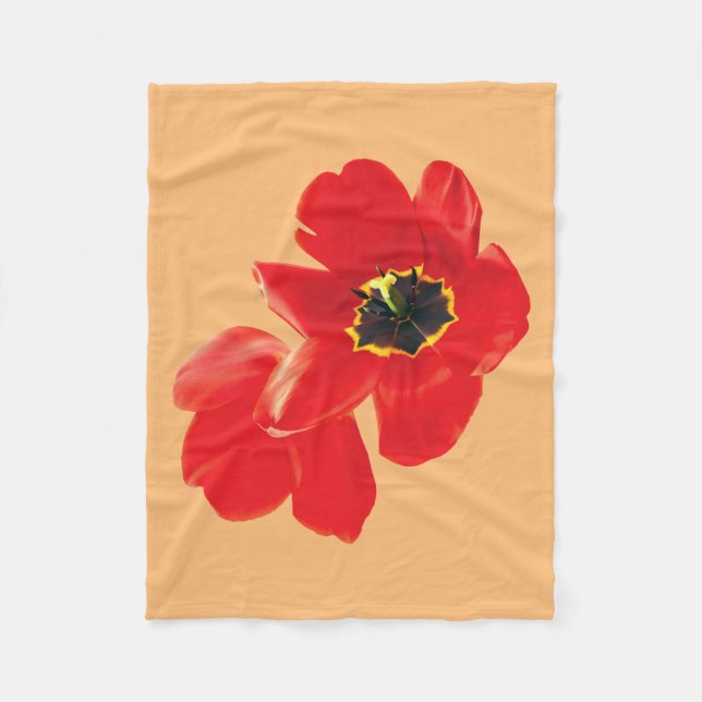 Poppy Flower Shirt, Poppy Shirt, Blommigt Shirt Fleecefilt (Framsidan)