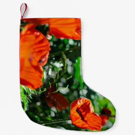 Poppy Flowers av stylized Garden Red Orange Liten Julstrumpa