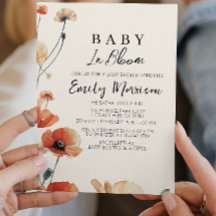 Poppy Flowers Baby in bloom Coming Baby Shower