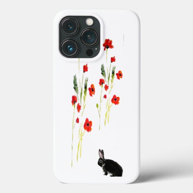 Poppy Flowers Bunny Rabbit Art (Baksida)