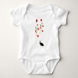 Poppy Flowers Bunny Rabbit T-shirt