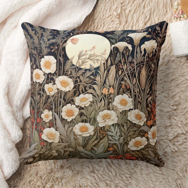 Poppy Flowers Farmhouse Decor Dekorativ kudde (Filt)