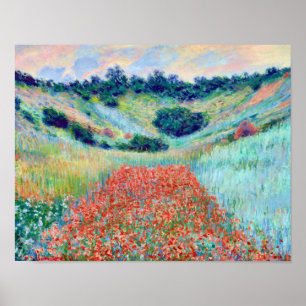 Poppy Flowers in a Fält, Claude Monet Poster