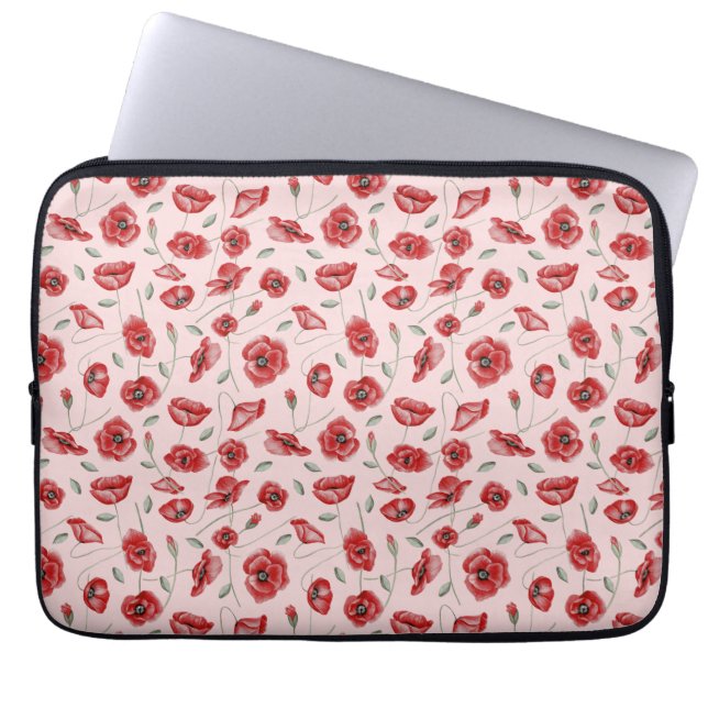 Poppy Flowers Laptop Fodral (Framsidan)