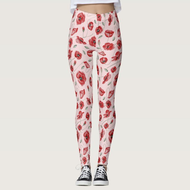 Poppy Flowers Leggings (Framsida)