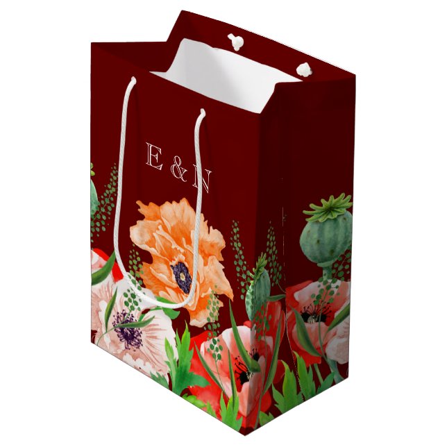 Poppy Flowers Medium Gift Bag (Framsidan Vinklad)