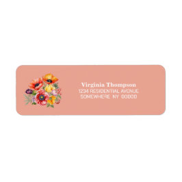 Poppy Flowers Retur Address Label Returadress Etikett