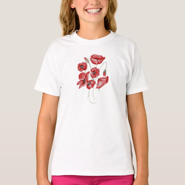 Poppy Flowers T Shirt (Framsida)