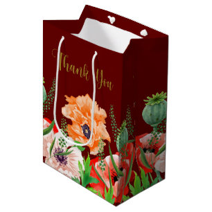 Poppy Flowers Tack Medium Gift Bag
