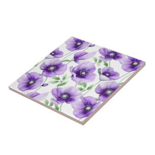 Poppy Flowers Tile Kakelplatta