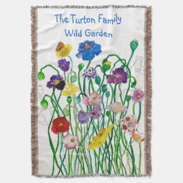 Poppy för bildfull Vild med flera färgade roligtar Filt