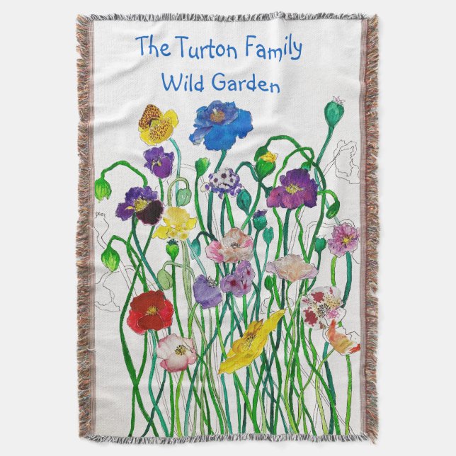 Poppy för bildfull Vild med flera färgade roligtar Filt (Framsidan Vertikal)