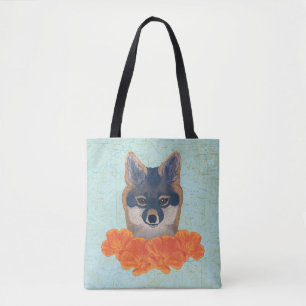 Poppy Fox Tote Bag Tygkasse