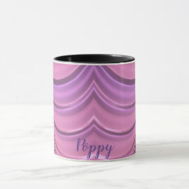 POPPY ~ GLOSSY 3D Zany Rosa Mauve Fractal ~ Mugg