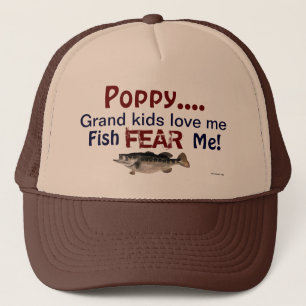 Poppy...Grand Kids Kärlek Me Fish fruktar mig Truckerkeps