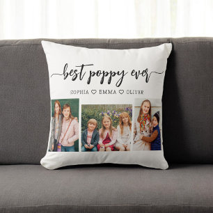 Poppy Grandfather Grandchildren Photo Collage Kudde