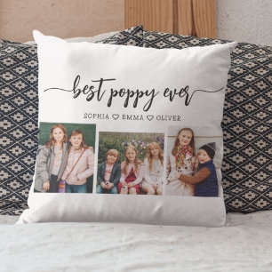 Poppy Grandfather Grandchildren Photo Collage Kudde
