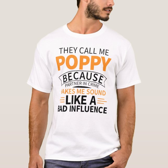 Poppy Grandpa Design för coola Fantastisk T Shirt (Framsida)