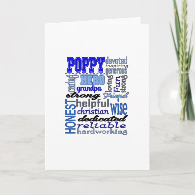 Poppy Grandpa Fars dag Pappa Pawpaw Kort (Framsida)