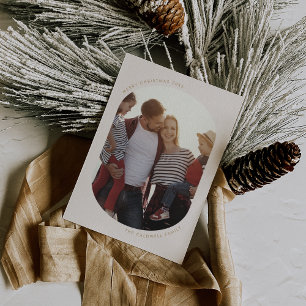 POPPY Guld Modern Roligt Family DIY Photo Jul Julkort