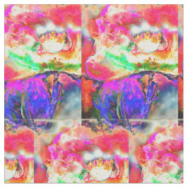 Poppy gult blommigt Gult abstrakt  Tyg