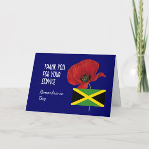 Poppy   JAMAICA Veterans   REMEMBRANSDAG Tack Kort
