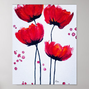 Poppy Kärlek Canvas Poster (8 x 10)